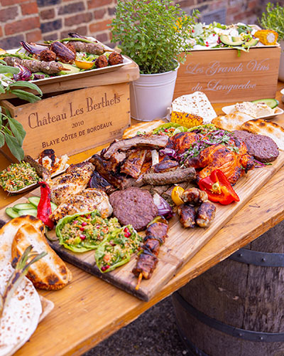 Image of a variety of meats and salads