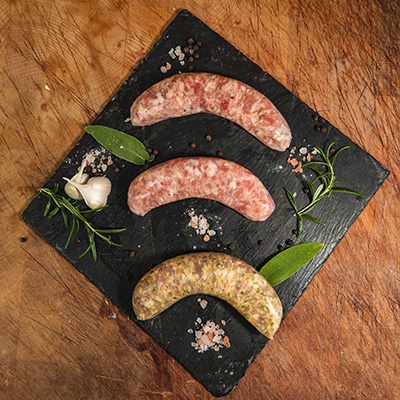 Selection of sausages